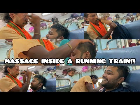 Massage inside the train!!! BENGAL BIHARI MASSAGE!! 2 strange sticks !! ASMR !! Head massage!